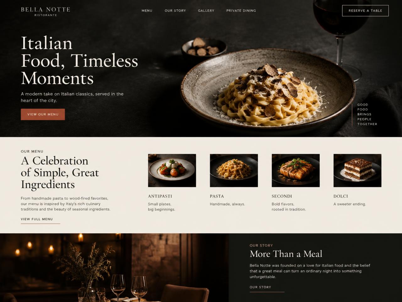 Osteria Verde website design